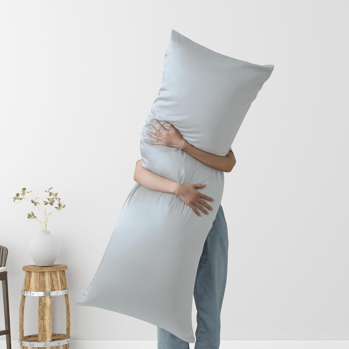 Bamboo Viscose Zipper Pillow Cases King Size Set of 2