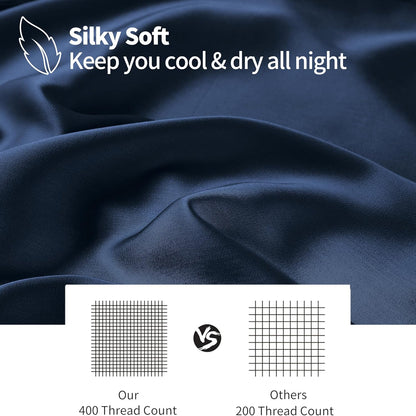 Bamboo Viscose Zipper Pillow Cases King Size Set of 2