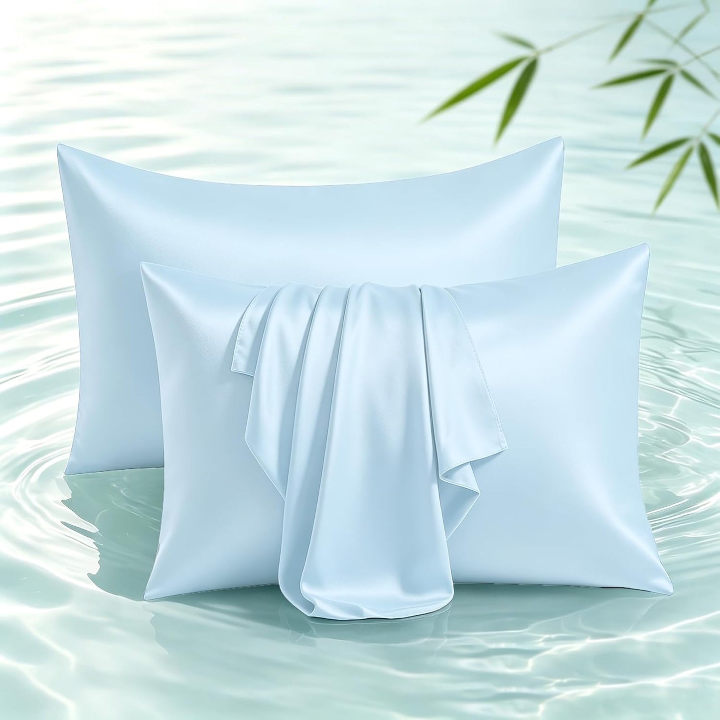 Bamboo Viscose Zipper Pillow Cases King Size Set of 2