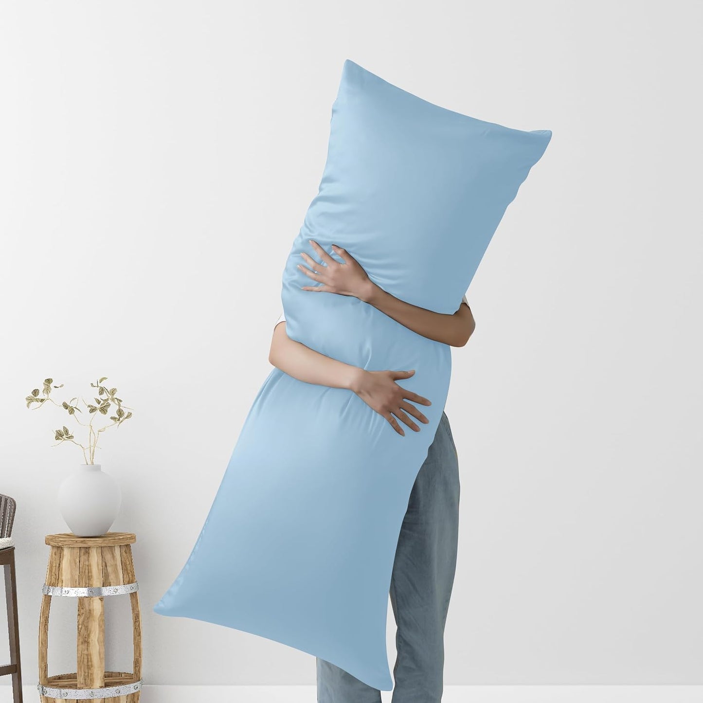 Bamboo Viscose Zipper Pillow Cases King Size Set of 2