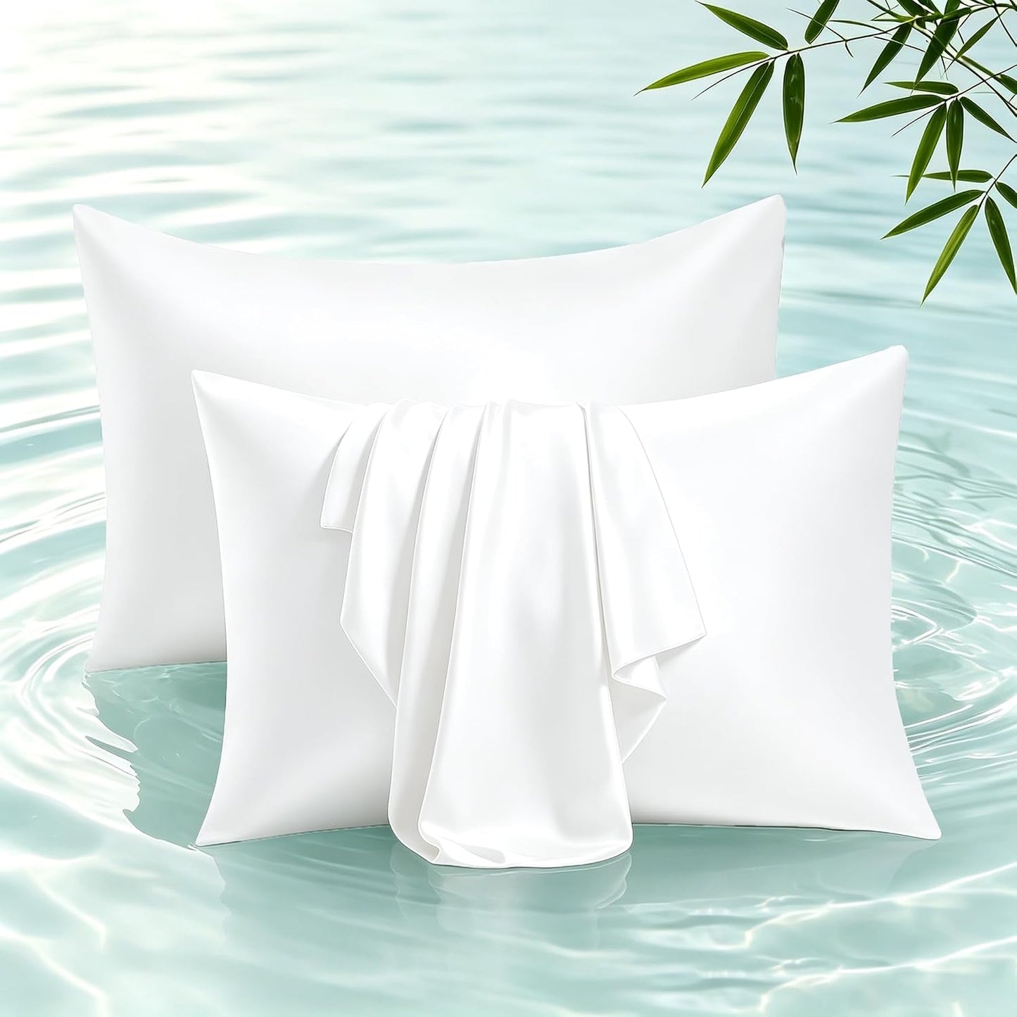 Bamboo Viscose Zipper Pillow Cases King Size Set of 2