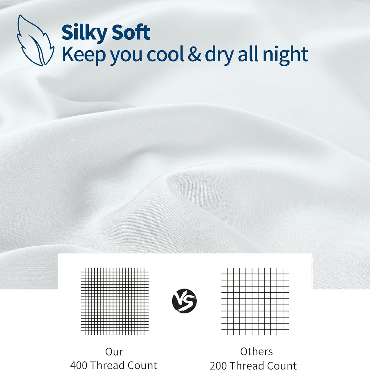 Bamboo Viscose Zipper Pillow Cases King Size Set of 2