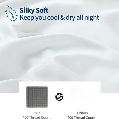 Bamboo Viscose Zipper Pillow Cases King Size Set of 2