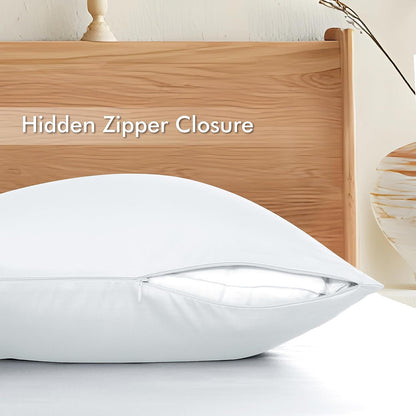 Bamboo Viscose Zipper Pillow Cases King Size Set of 2