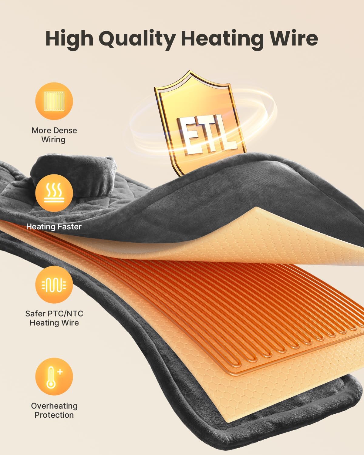 Weighted Heating Pad for Neck, Shoulders & Back