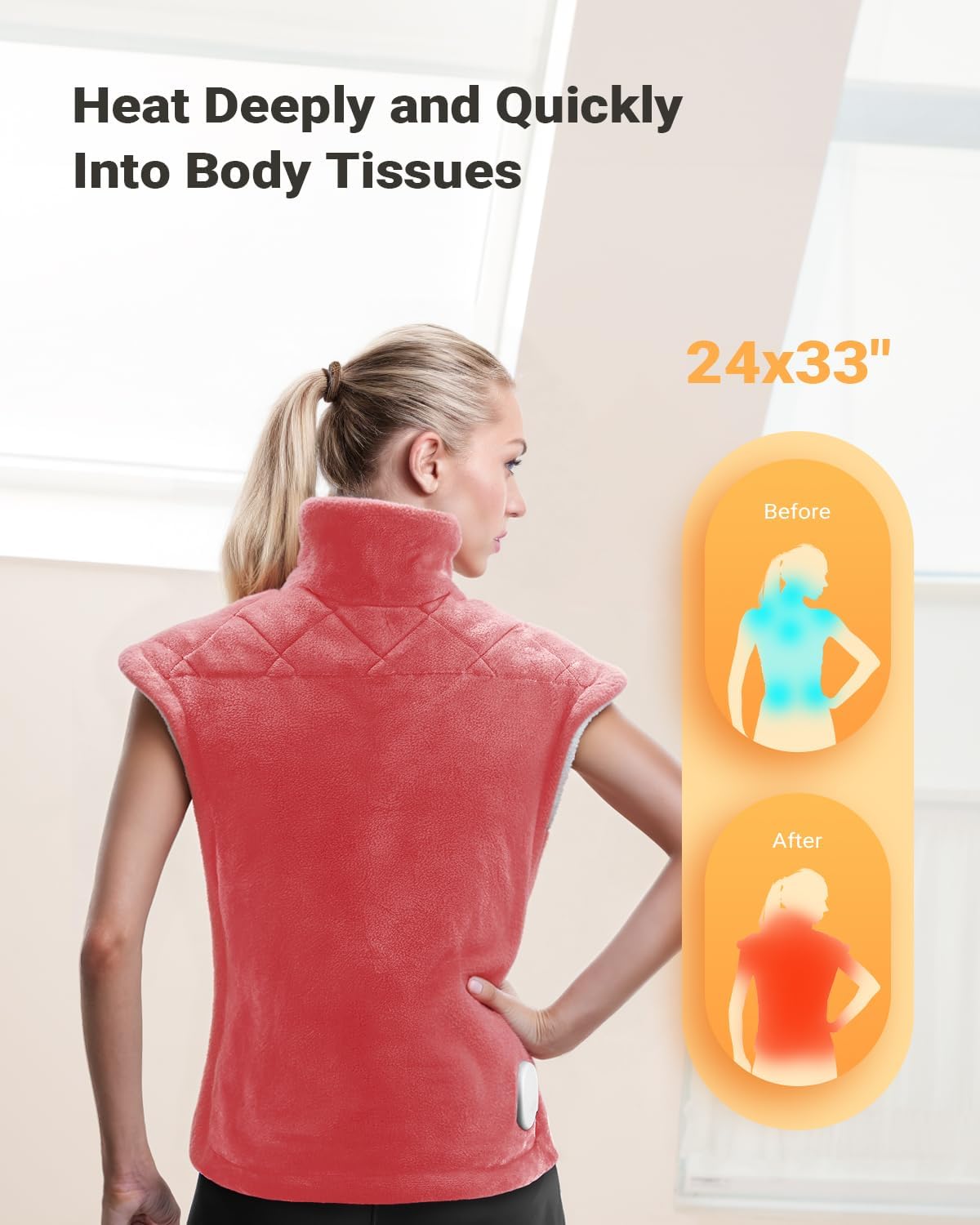 Weighted Heating Pad for Neck, Shoulders & Back