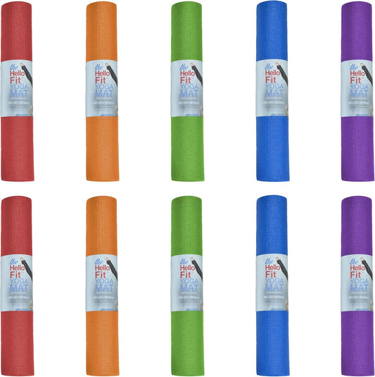 Bulk Yoga Mats, 10 Pack, 4mm Thick, 68x24in