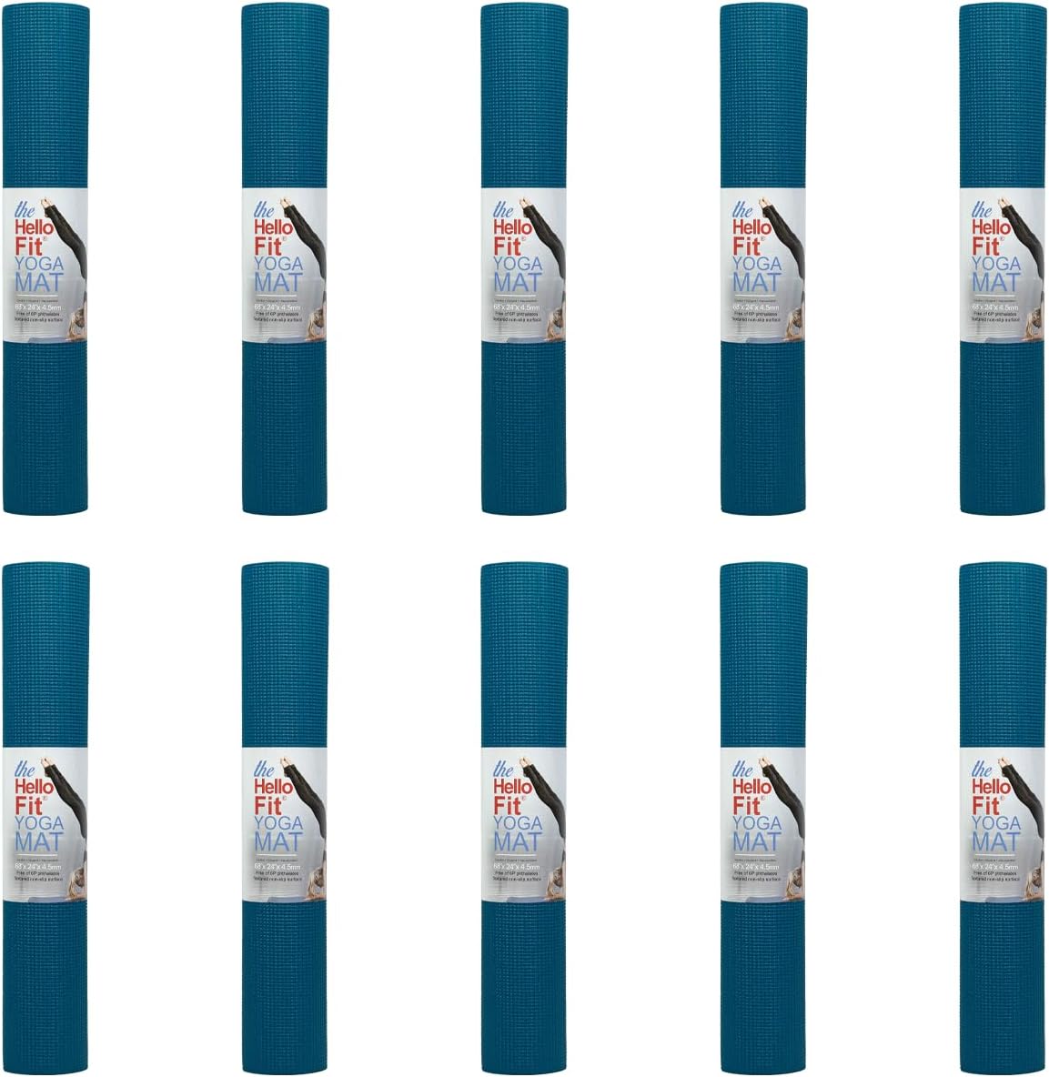 Bulk Yoga Mats, 10 Pack, 4mm Thick, 68x24in