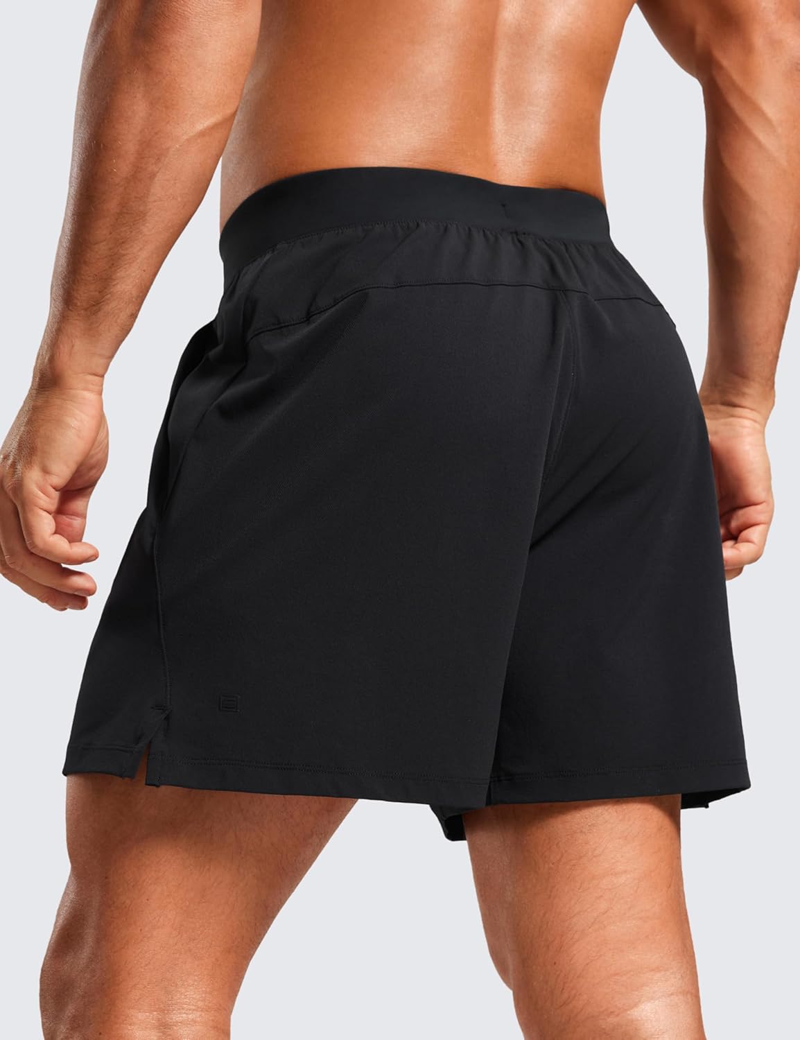 Mens Texture Training Shorts 5" - Side Split Quick Dry Lightweight for Workout Running with Zipper Pocket