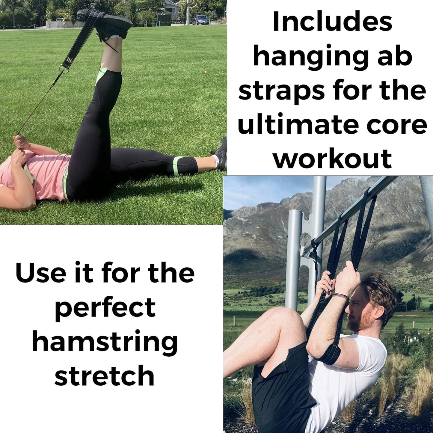 Suspension Trainer, Bodyweight Training Straps for Full Body Workouts at Home, Includes Door Anchor, Extension Arms and Advanced Foot Straps. Green