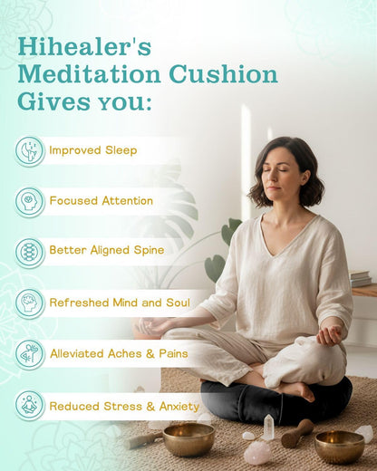 Premium Crescent Meditation Cushion, Ergonomic Buckwheat Hull Floor Pillow for Adults, Comfortable Yoga Bolster for Meditation & Floor Sitting (Purple)