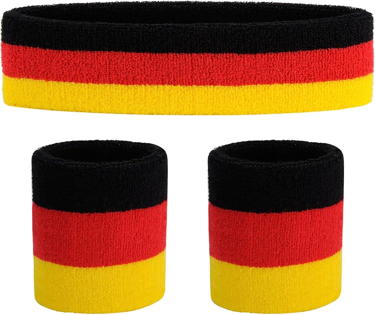 Sweatband Set Sports Headband Wristband Set Sweatbands Terry Cloth Wristband Wrist Sweatband Headbands Moisture Wicking Sweat Absorbing Head Band