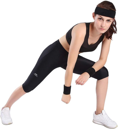 Sweatband Set Sports Headband Wristband Set Sweatbands Terry Cloth Wristband Wrist Sweatband Headbands Moisture Wicking Sweat Absorbing Head Band