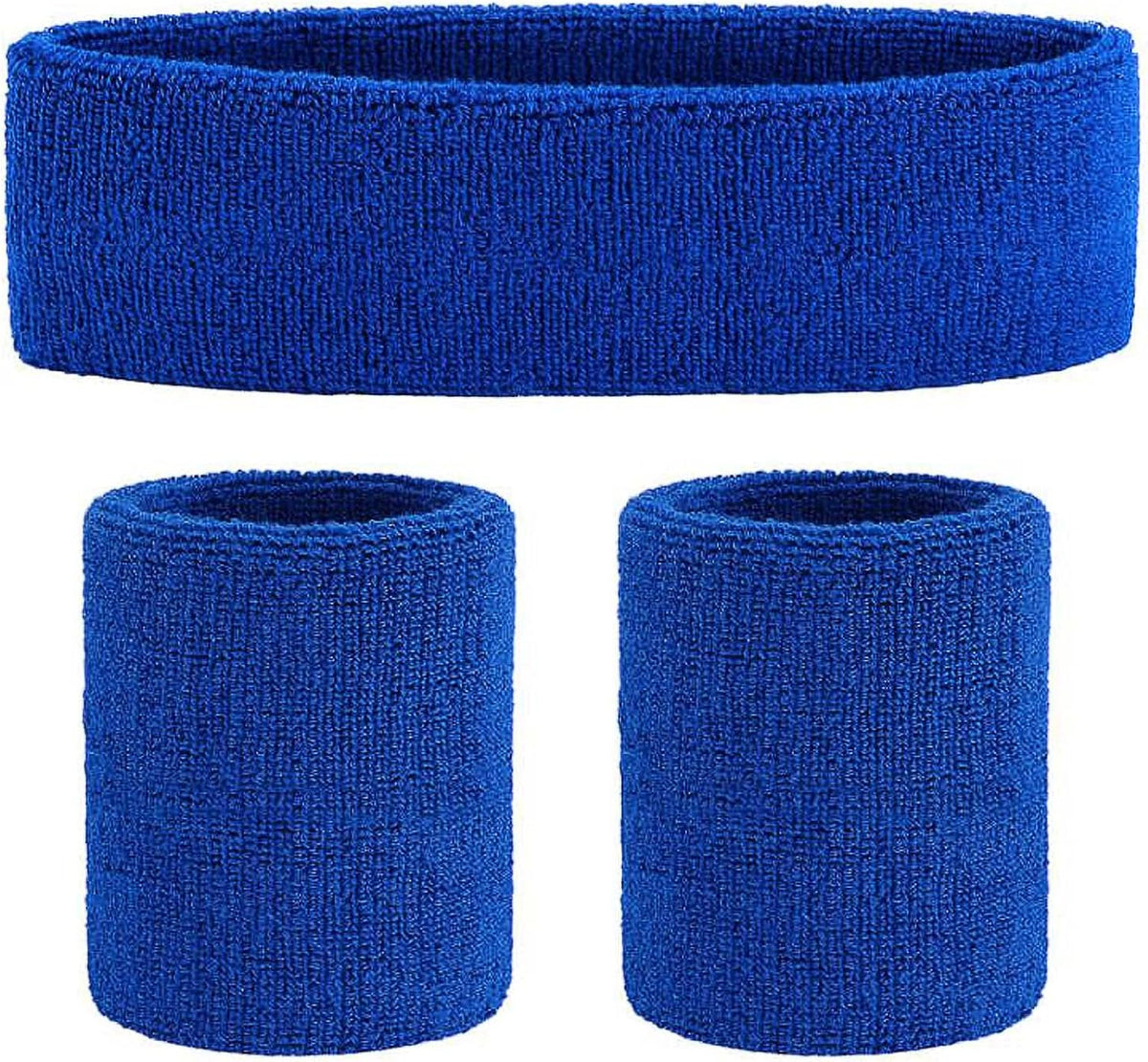 Sweatband Set Sports Headband Wristband Set Sweatbands Terry Cloth Wristband Wrist Sweatband Headbands Moisture Wicking Sweat Absorbing Head Band