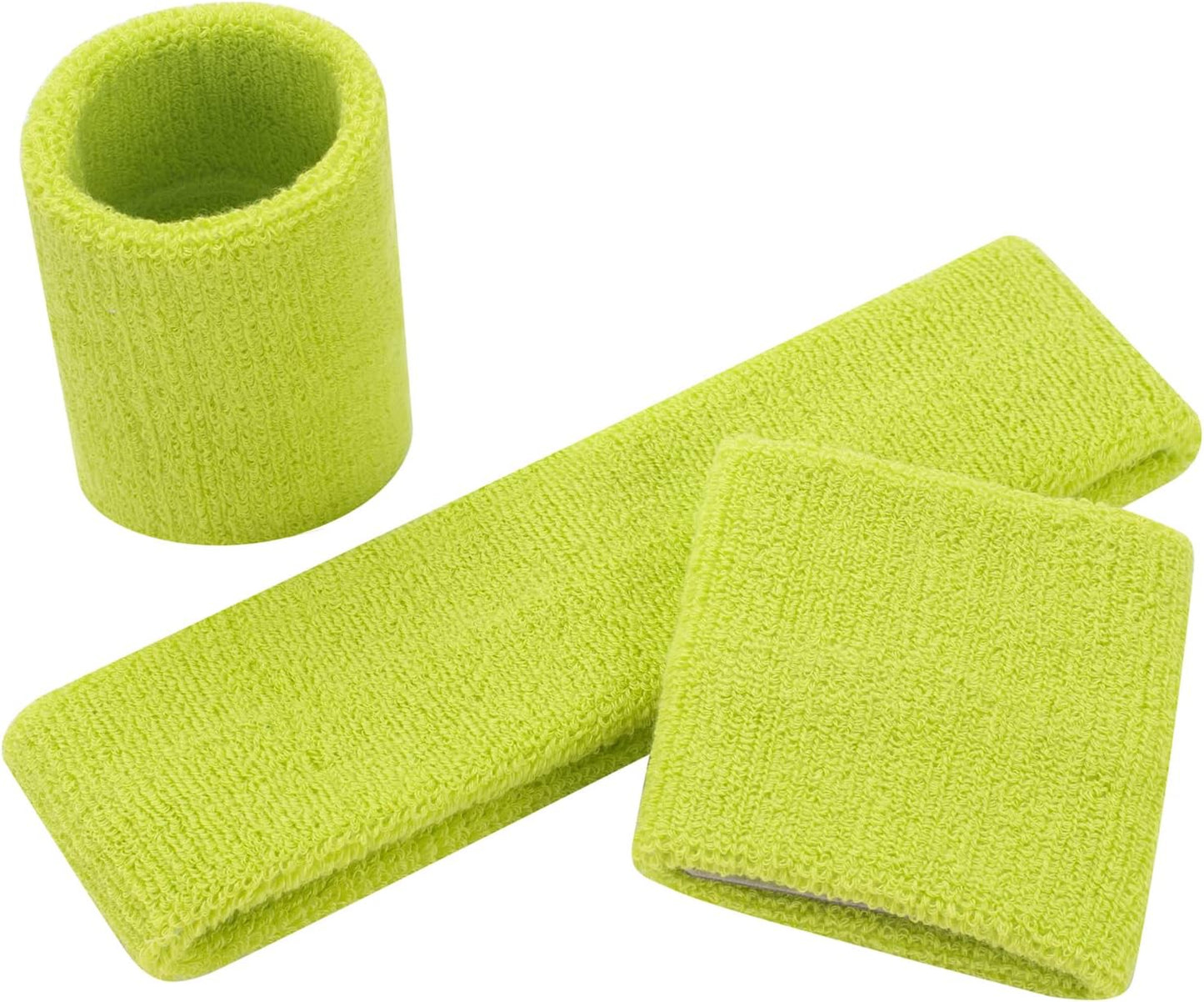 Sweatband Set Sports Headband Wristband Set Sweatbands Terry Cloth Wristband Wrist Sweatband Headbands Moisture Wicking Sweat Absorbing Head Band