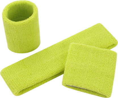 Sweatband Set Sports Headband Wristband Set Sweatbands Terry Cloth Wristband Wrist Sweatband Headbands Moisture Wicking Sweat Absorbing Head Band
