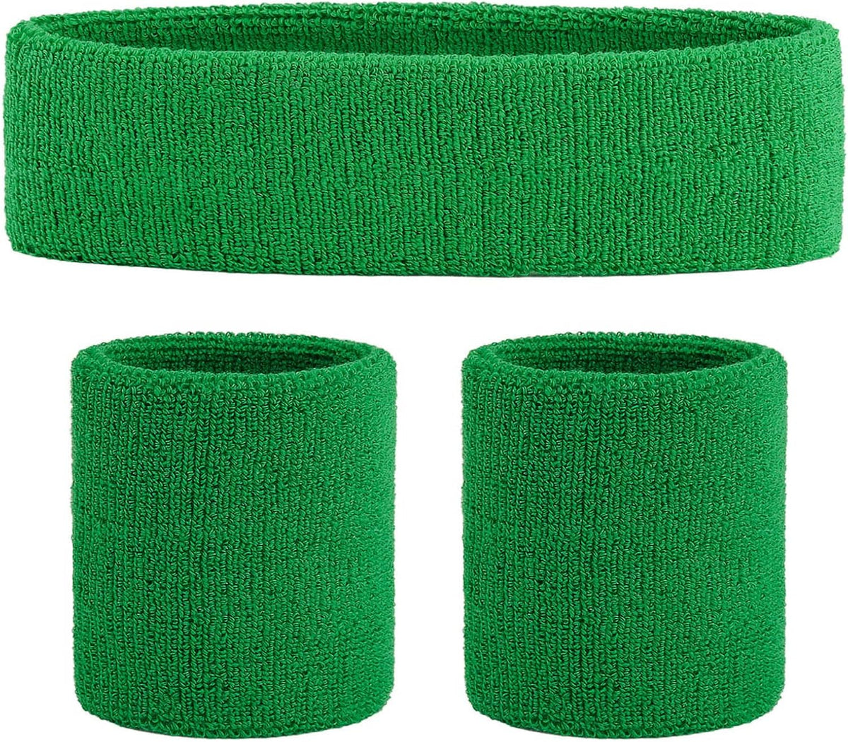 Sweatband Set Sports Headband Wristband Set Sweatbands Terry Cloth Wristband Wrist Sweatband Headbands Moisture Wicking Sweat Absorbing Head Band