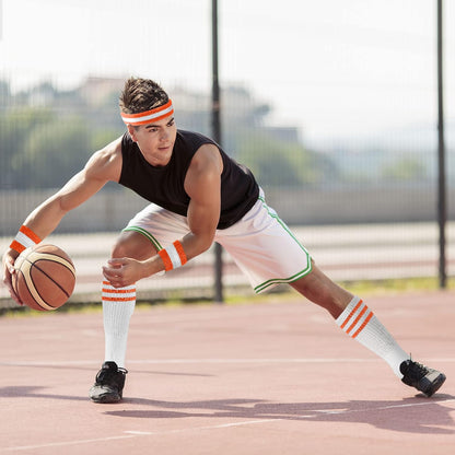 Sweatband Set Sports Headband Wristband Set Sweatbands Terry Cloth Wristband Wrist Sweatband Headbands Moisture Wicking Sweat Absorbing Head Band