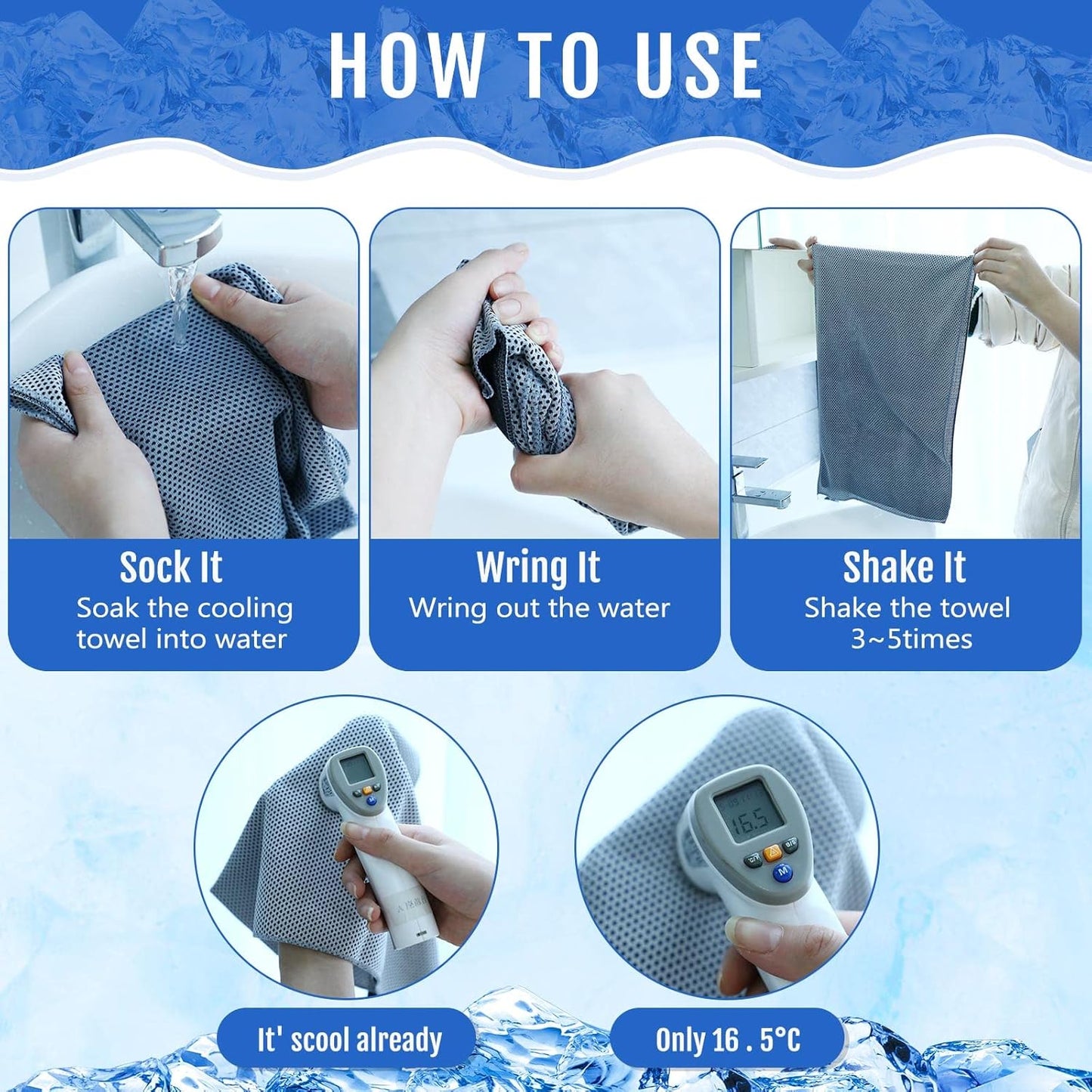 30 Pack Cooling Towels 40"x12"
