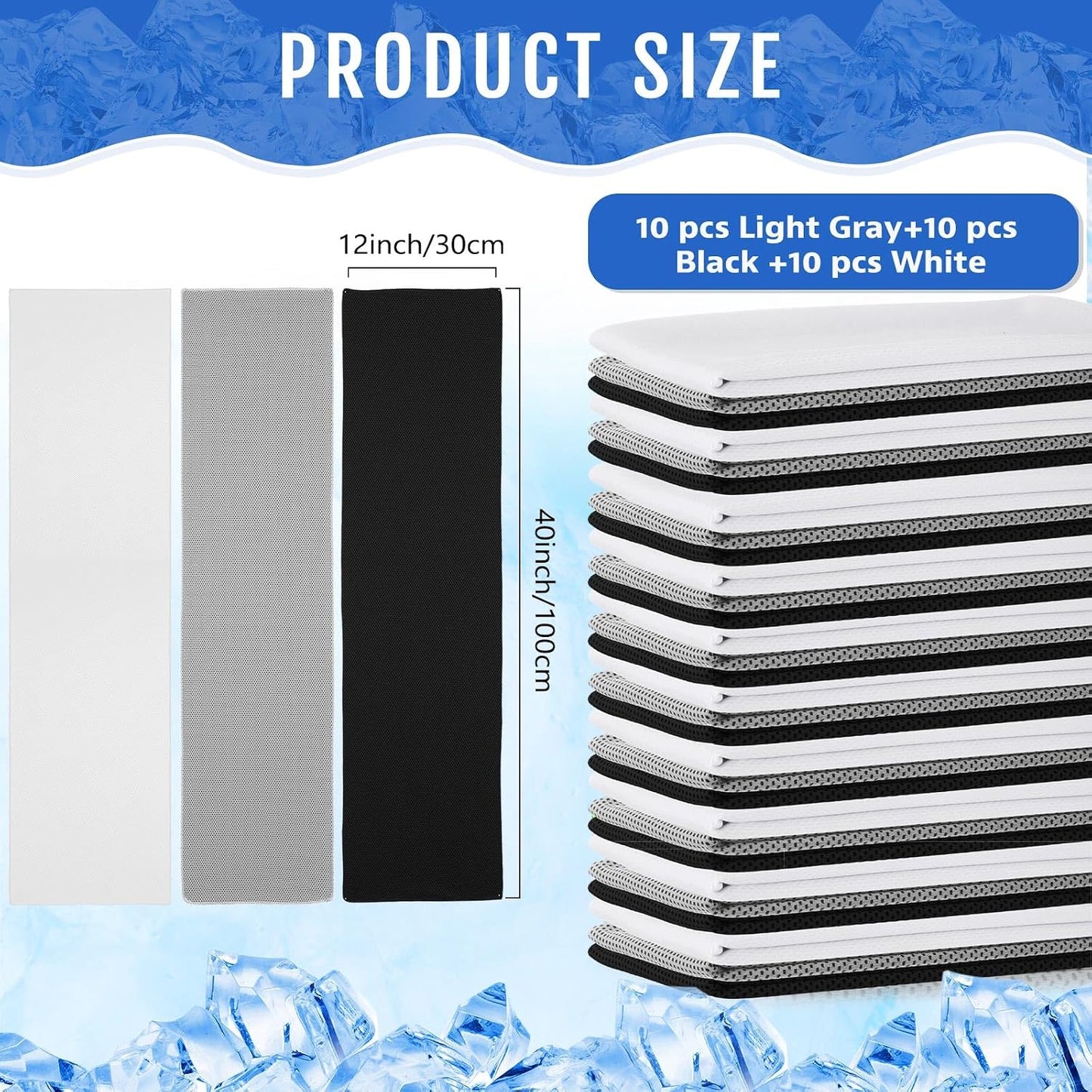 30 Pack Cooling Towels 40"x12"