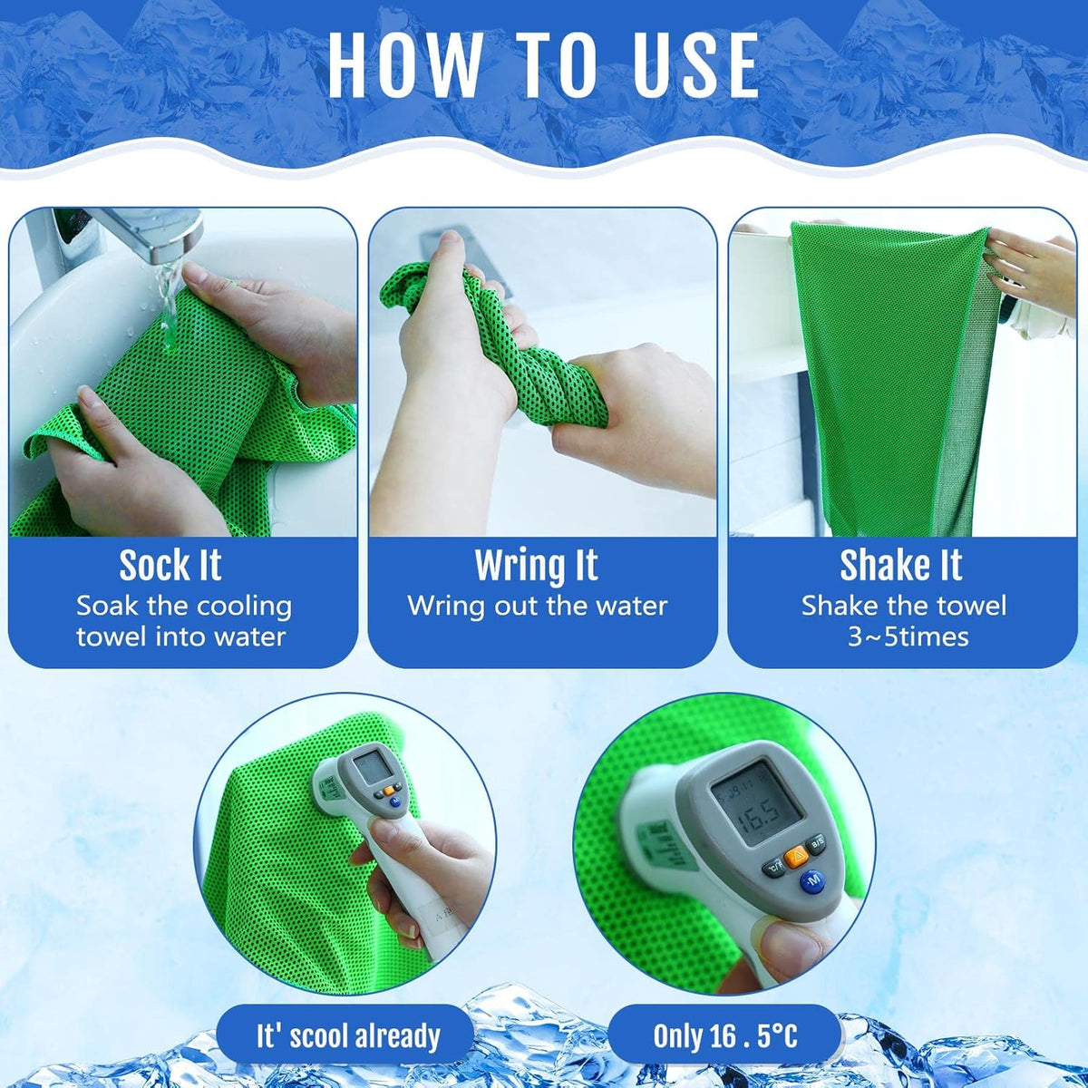30 Pack Cooling Towels 40"x12"