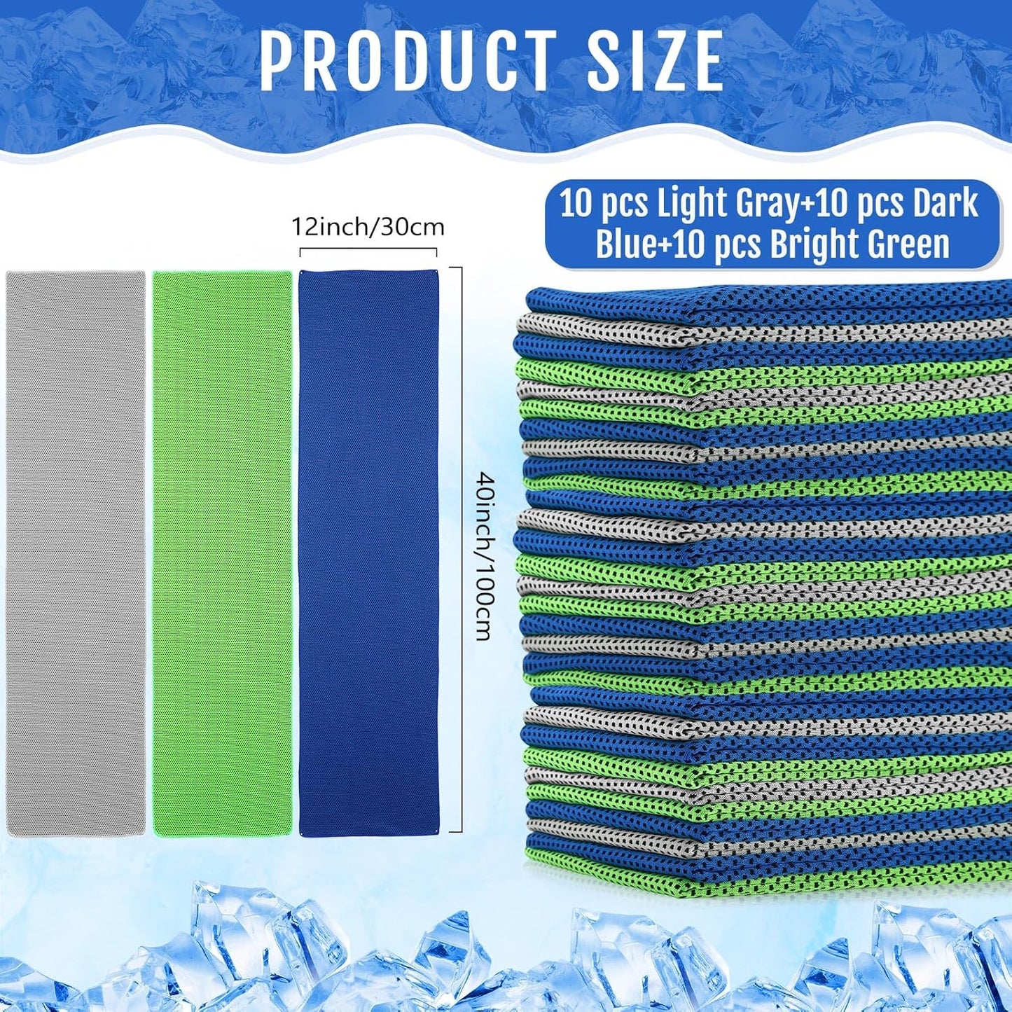 30 Pack Cooling Towels 40"x12"