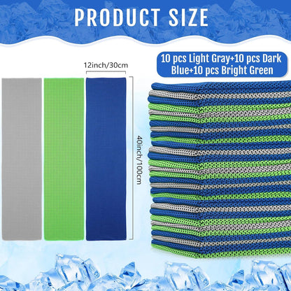 30 Pack Cooling Towels 40"x12"