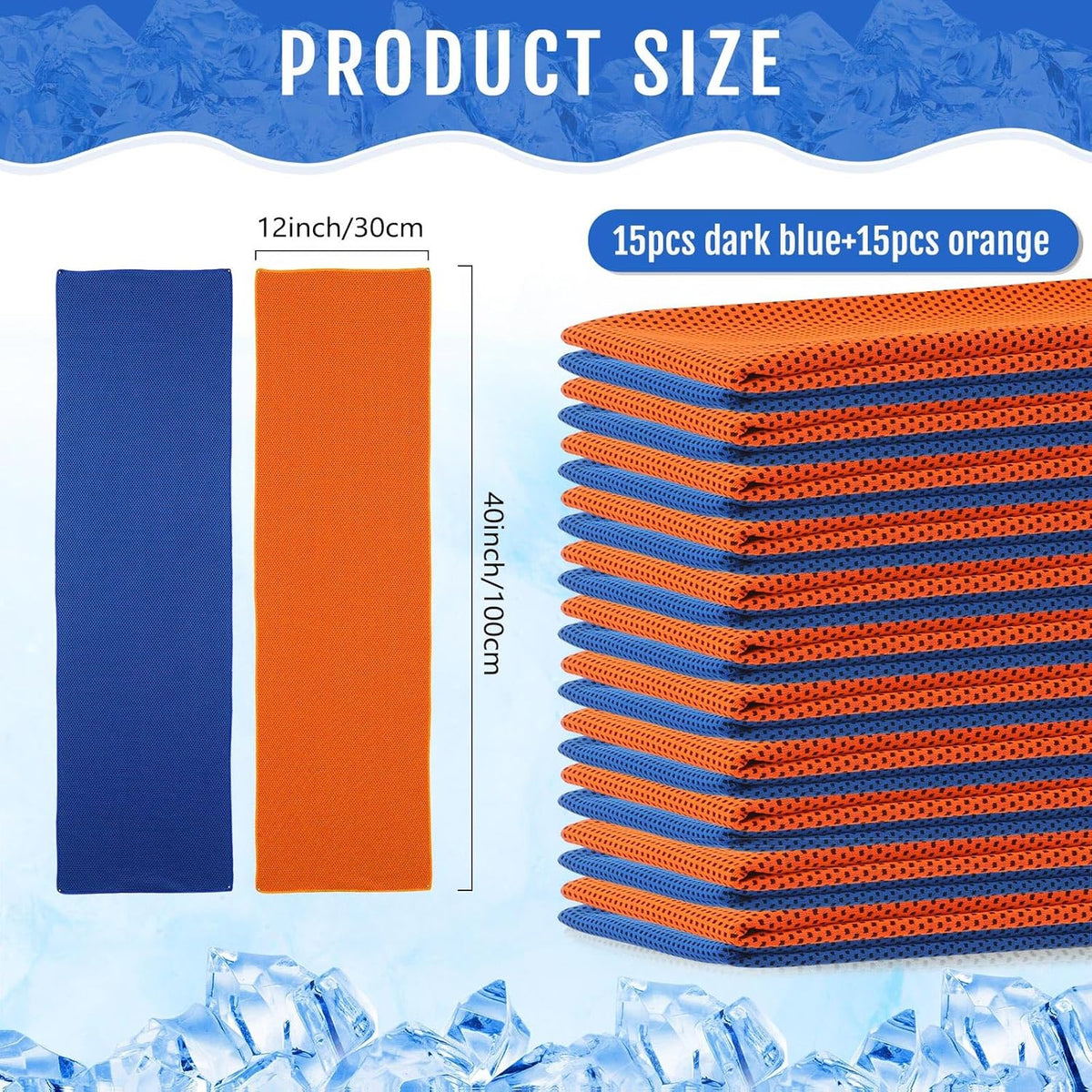 30 Pack Cooling Towels 40"x12"
