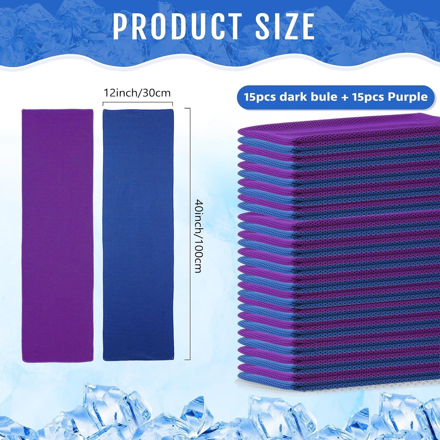 30 Pack Cooling Towels 40"x12"