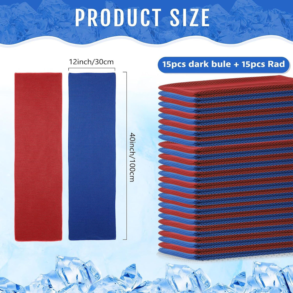 30 Pack Cooling Towels 40"x12"