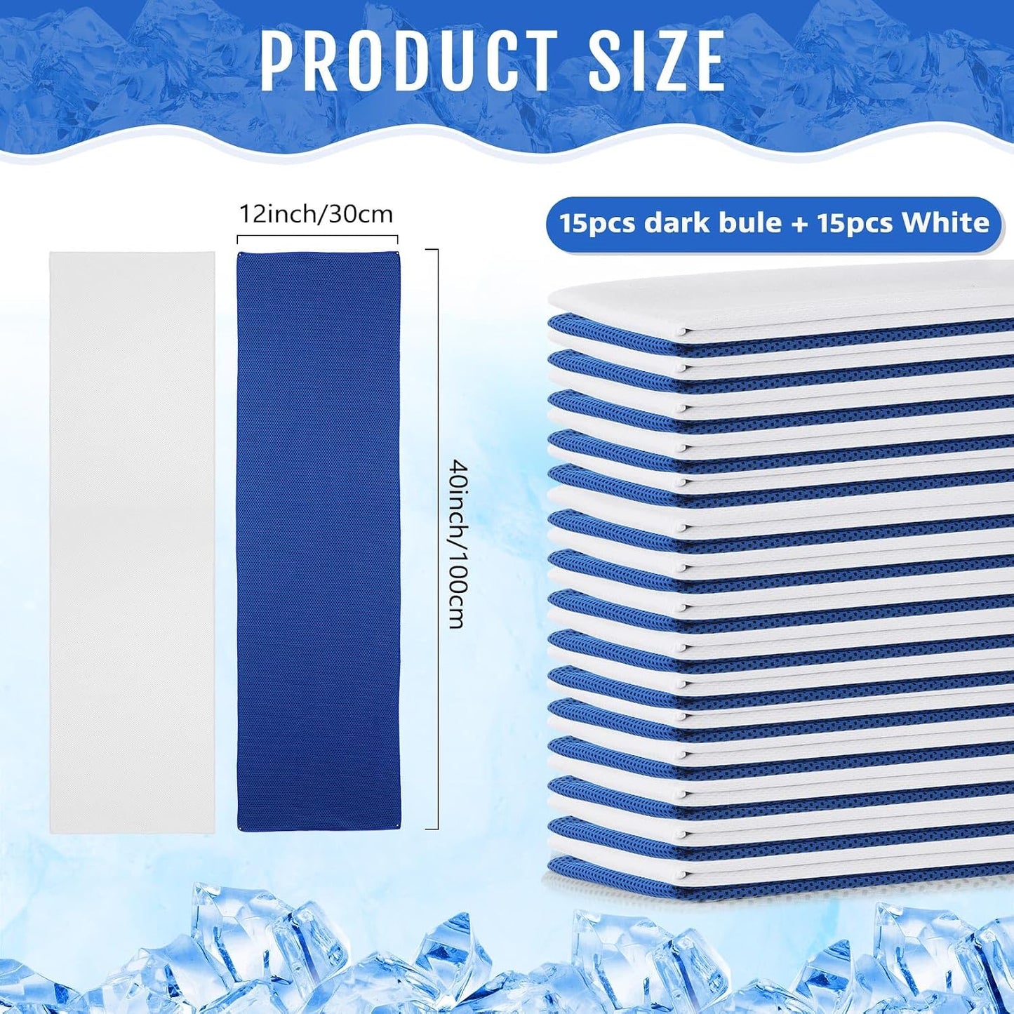 30 Pack Cooling Towels 40"x12"