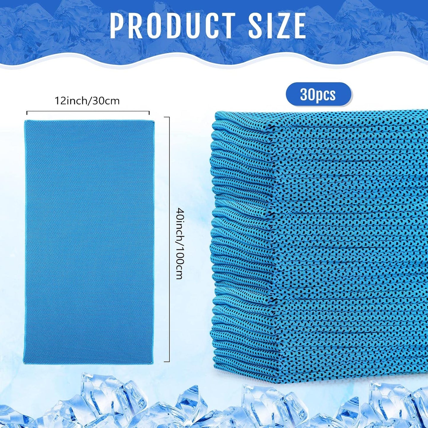 30 Pack Cooling Towels 40"x12"