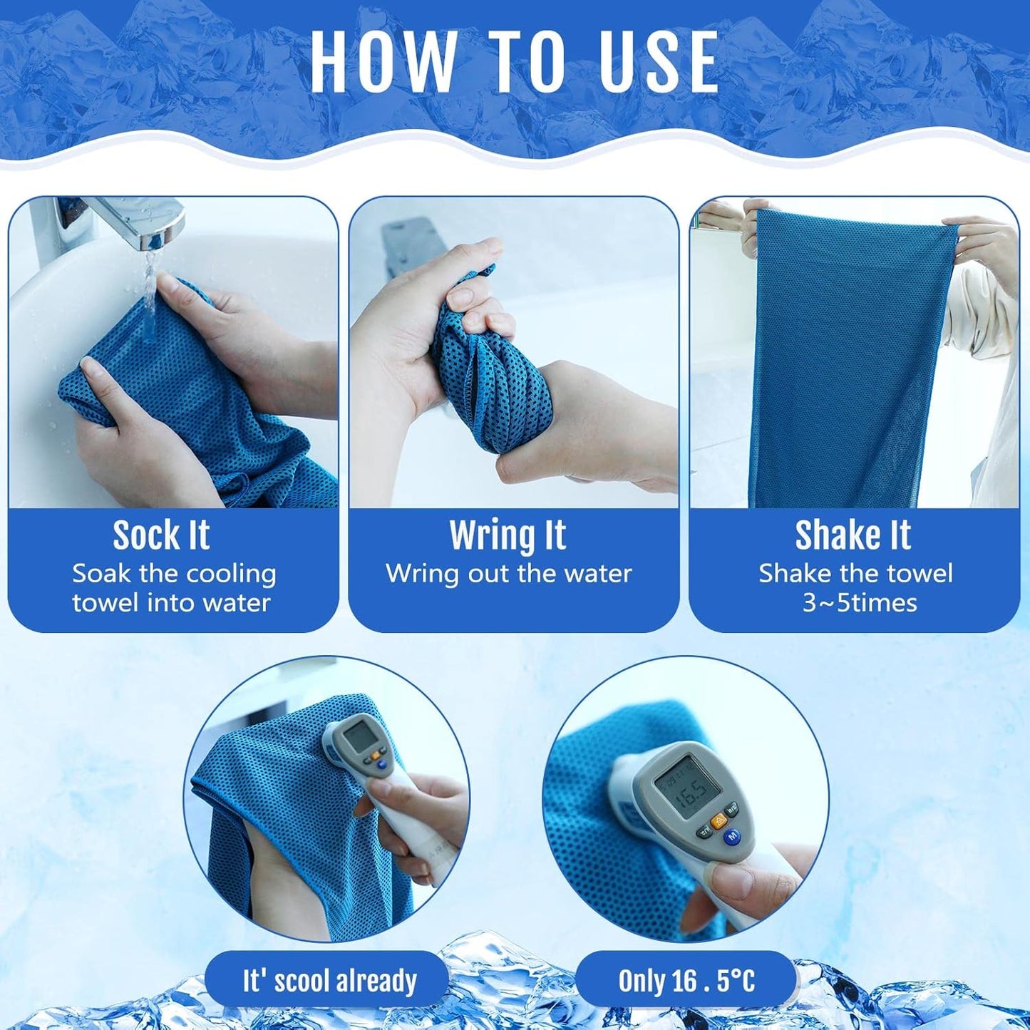 30 Pack Cooling Towels 40"x12"