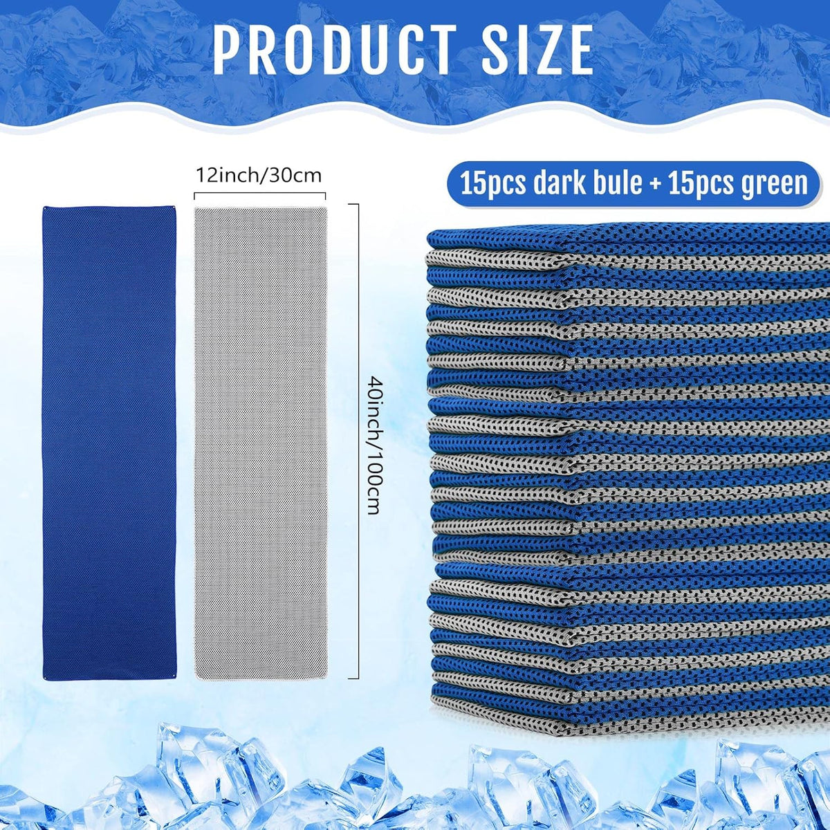 30 Pack Cooling Towels 40"x12"