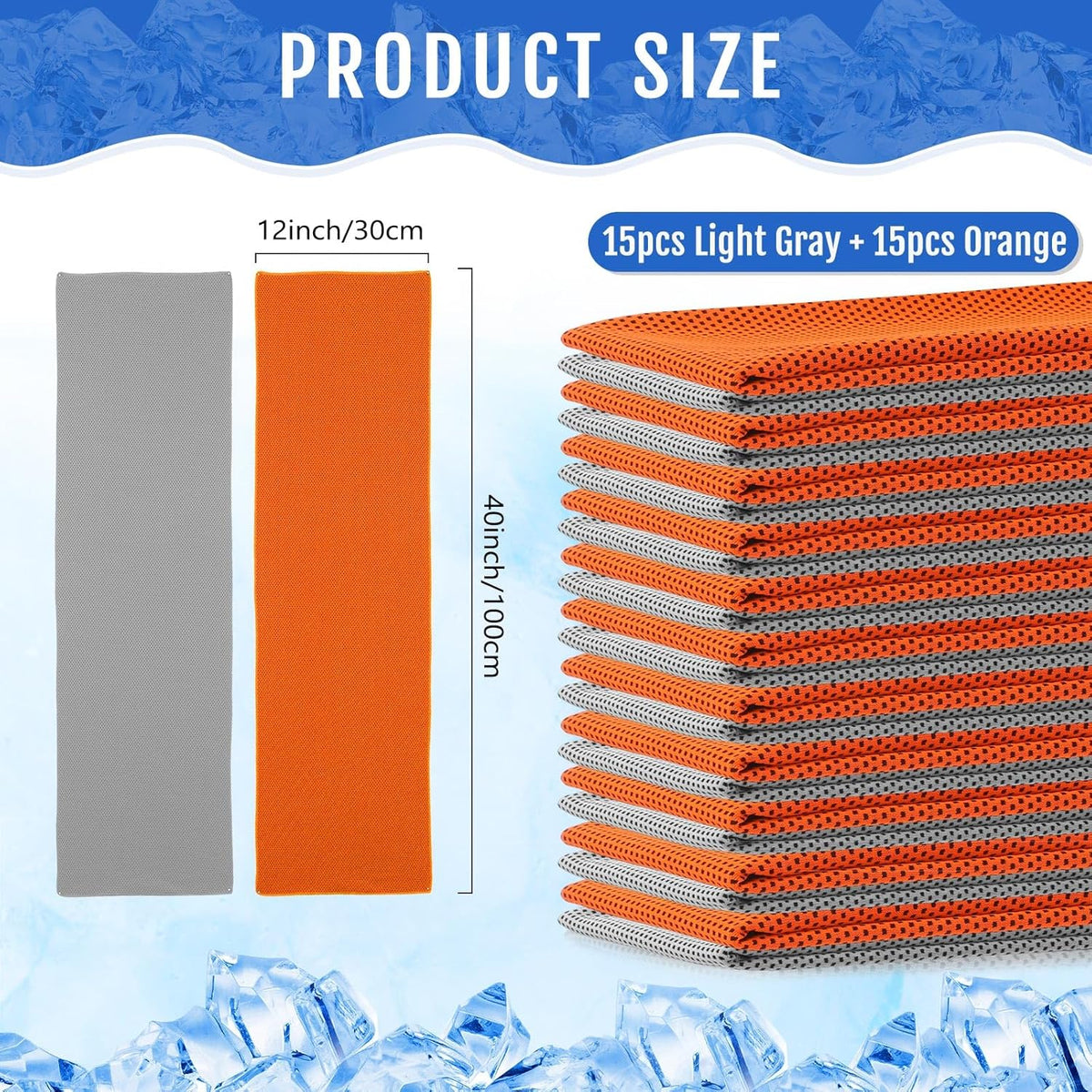 30 Pack Cooling Towels 40"x12"