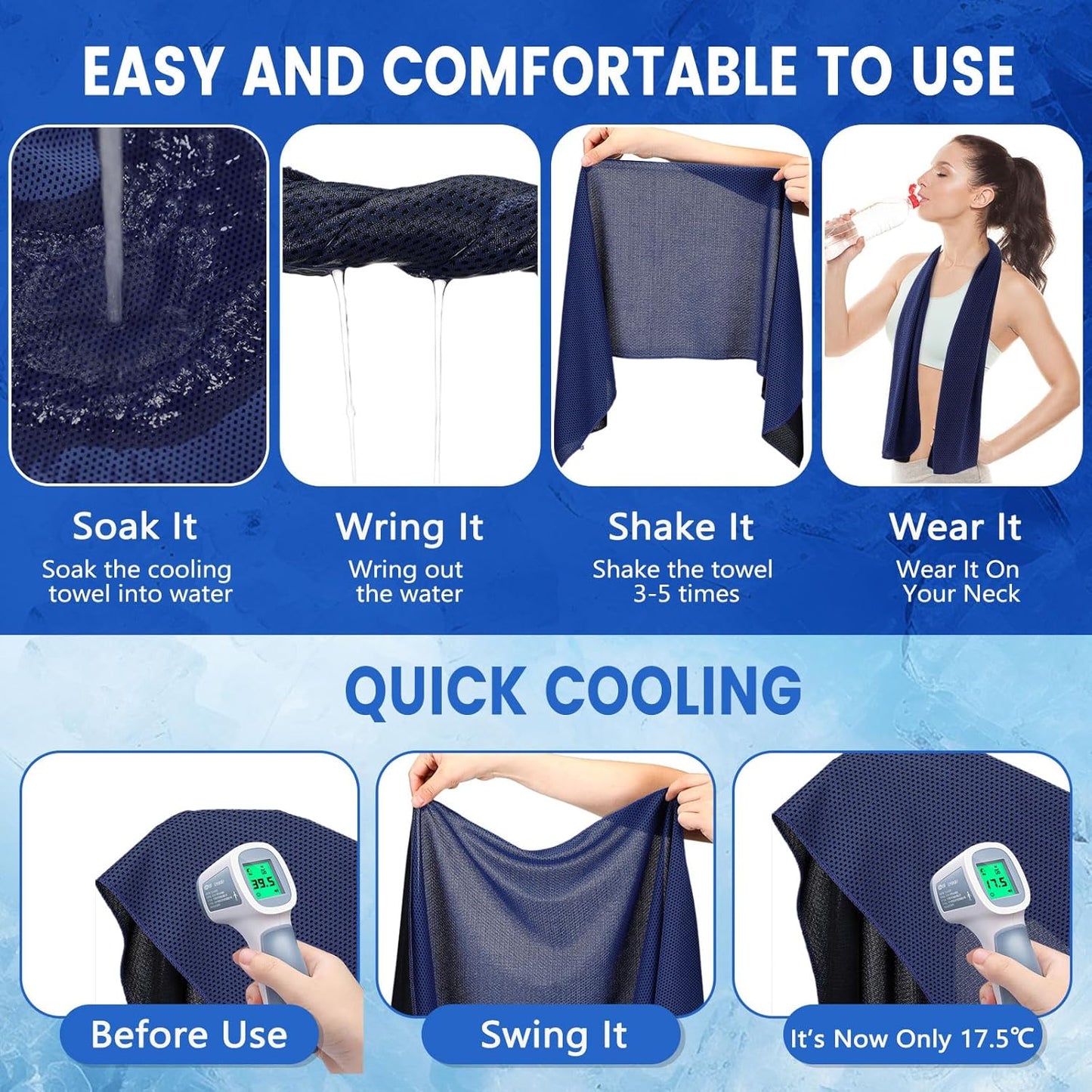 30 Pack Cooling Towels 40"x12"