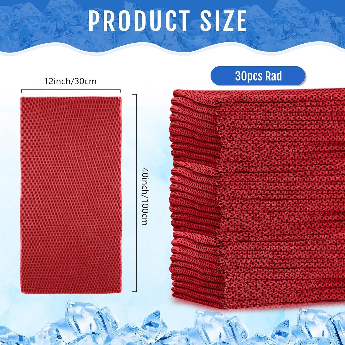 30 Pack Cooling Towels 40"x12"