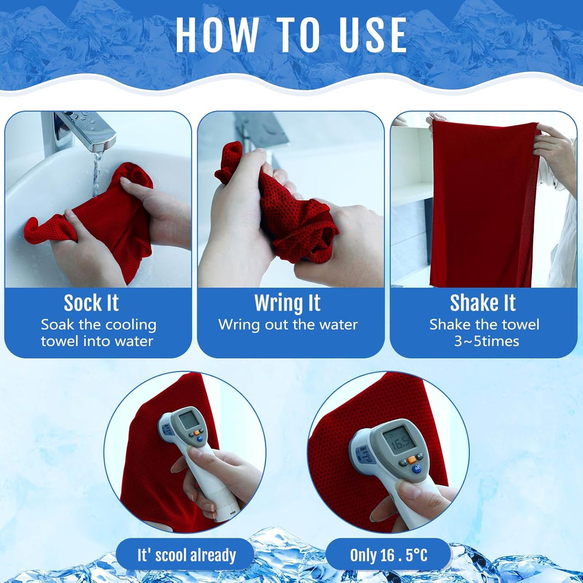 30 Pack Cooling Towels 40"x12"