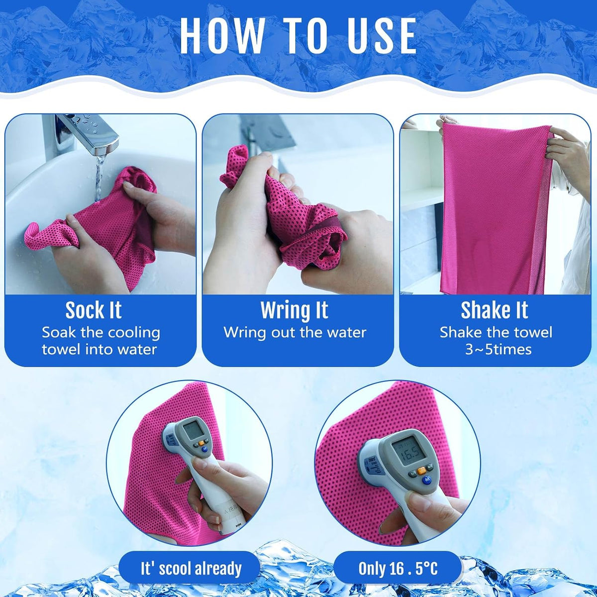 30 Pack Cooling Towels 40"x12"