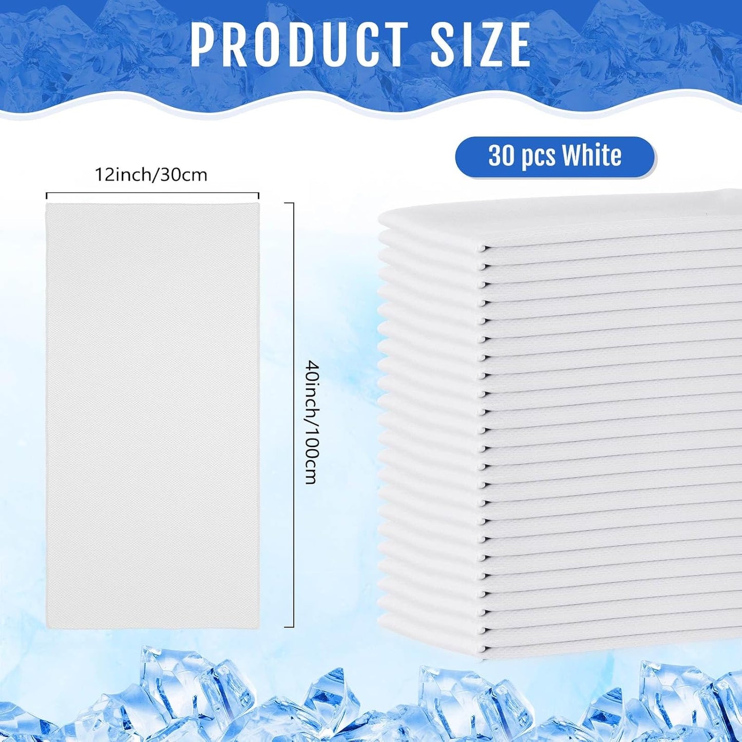 30 Pack Cooling Towels 40"x12"