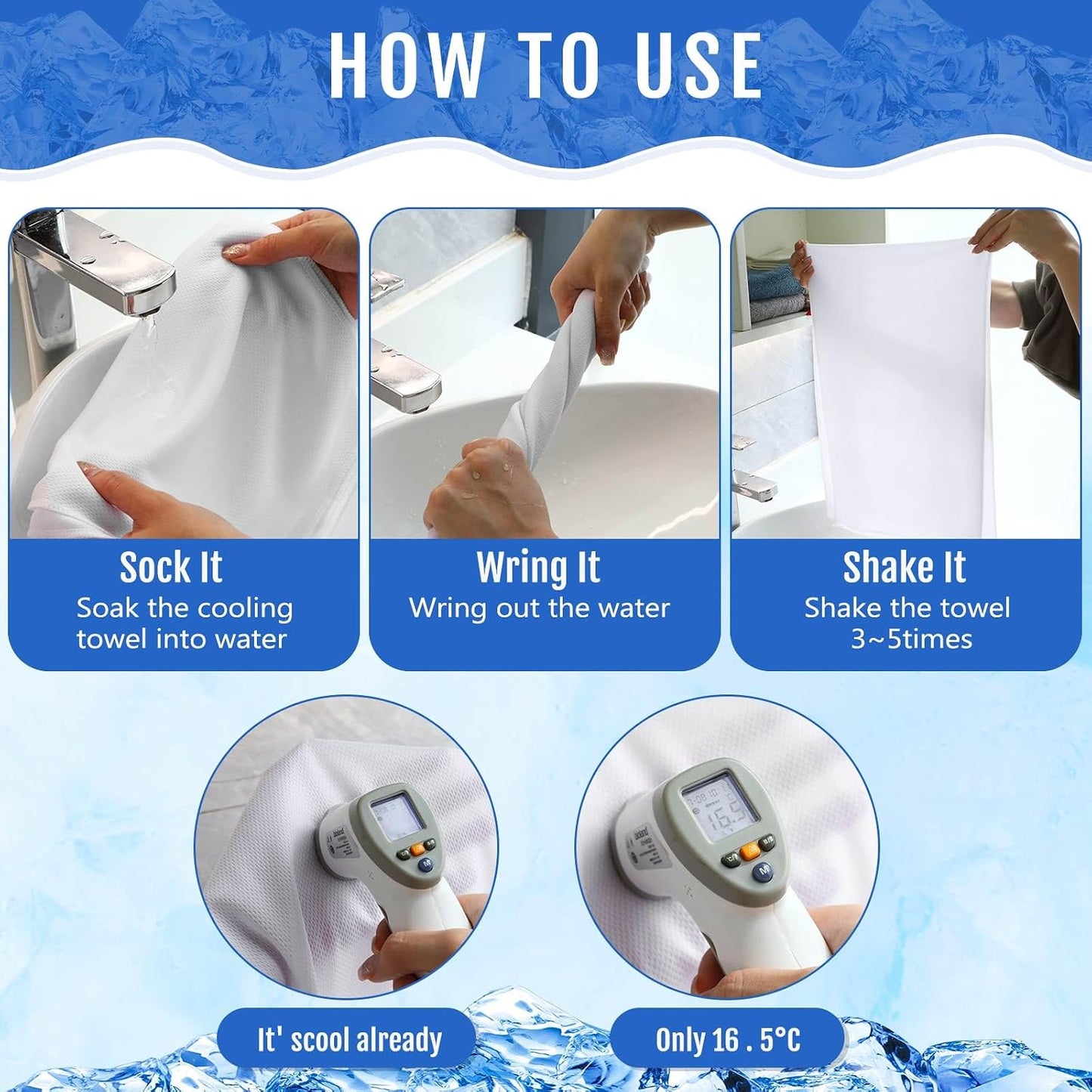 30 Pack Cooling Towels 40"x12"