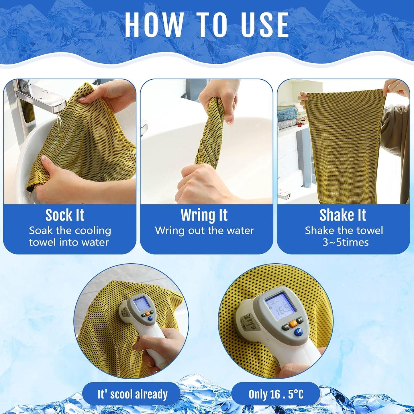 30 Pack Cooling Towels 40"x12"
