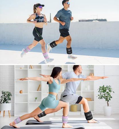 Ankle Weights A Pair of 1/2/3/4/6/8/10/12/20 LBS Wrist Leg Arm Weights for Women Men with Adjustable Straps, Strength weighted for Physical Therapy Running Walking Home Fitness Gym Workout Weight Loss