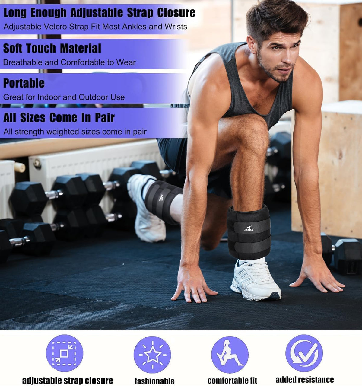 Ankle Weights A Pair of 1/2/3/4/6/8/10/12/20 LBS Wrist Leg Arm Weights for Women Men with Adjustable Straps, Strength weighted for Physical Therapy Running Walking Home Fitness Gym Workout Weight Loss