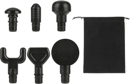 6Pcs Massage Heads with Storage Bag, Replaceable Massager Gun Attachment, Massage Gun Deep Tissue Plug&Play Applicators