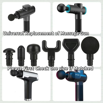 6Pcs Massage Heads with Storage Bag, Replaceable Massager Gun Attachment, Massage Gun Deep Tissue Plug&Play Applicators