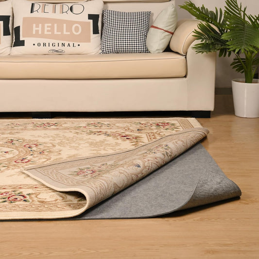 Non Slip Rug Pad 3x5 Feet Carpet Padding, Under Rug Padding Cushioned for Hardwood Floors, Thick Felt Cushion Carpet Pads for Area Rugs Non Skid Backing Runner Rug Mat