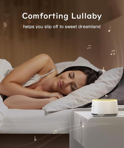 D1 Sound Machine Baby - White Noise Machine for Baby with Night Light, 24 High Fidelity Sounds, Timer & Memory Feature, Noise Machine with Nursery Lamps for Adults, Home, Office (White)