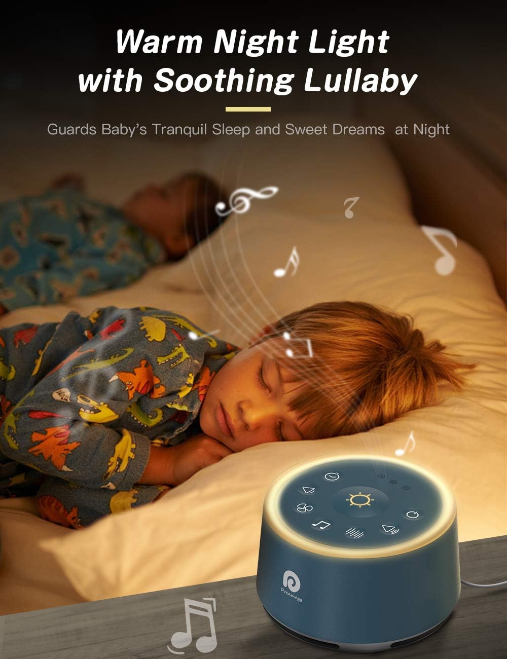 D1 Sound Machine Baby - White Noise Machine for Baby with Night Light, 24 High Fidelity Sounds, Timer & Memory Feature, Noise Machine with Nursery Lamps for Adults, Home, Office (White)
