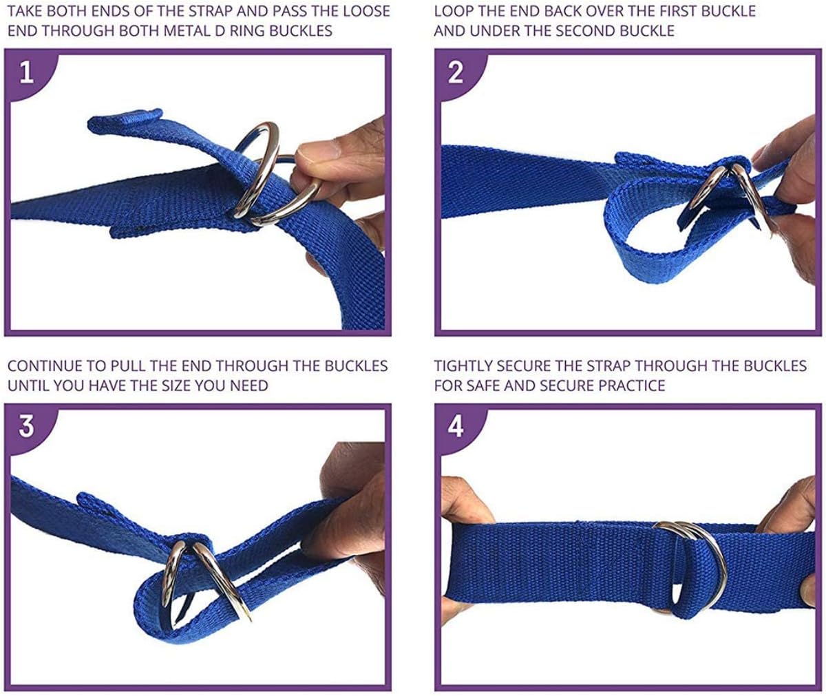 5-Pack Yoga Exercise Adjustable Straps 8Ft OR 10Ft with Durable D-Ring for Pilates & Gym Workouts Yoga Fitness | Hold Poses, Stretch, Improve Flexibility & Maintain Balance